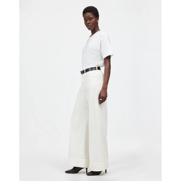 Madewell Womens Superwide-Leg Jeans True White NWT Size 25 - Picture 3 of 15